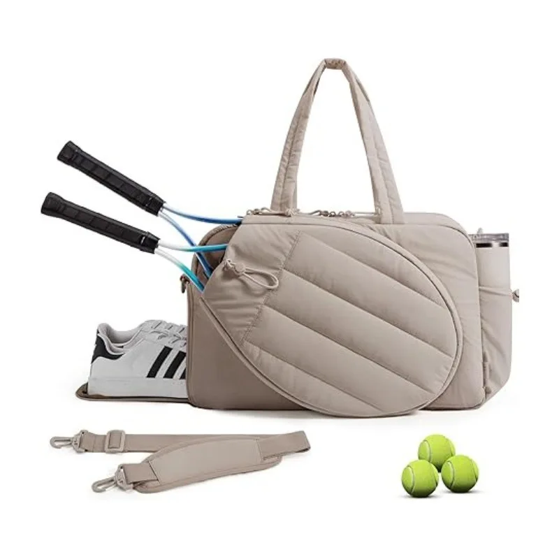 Tennis Bag Large Capacity Racket Tote With Separate Shoe Storage Bottle Pocket For Pickleball Gym Sports Weekend Travel Women