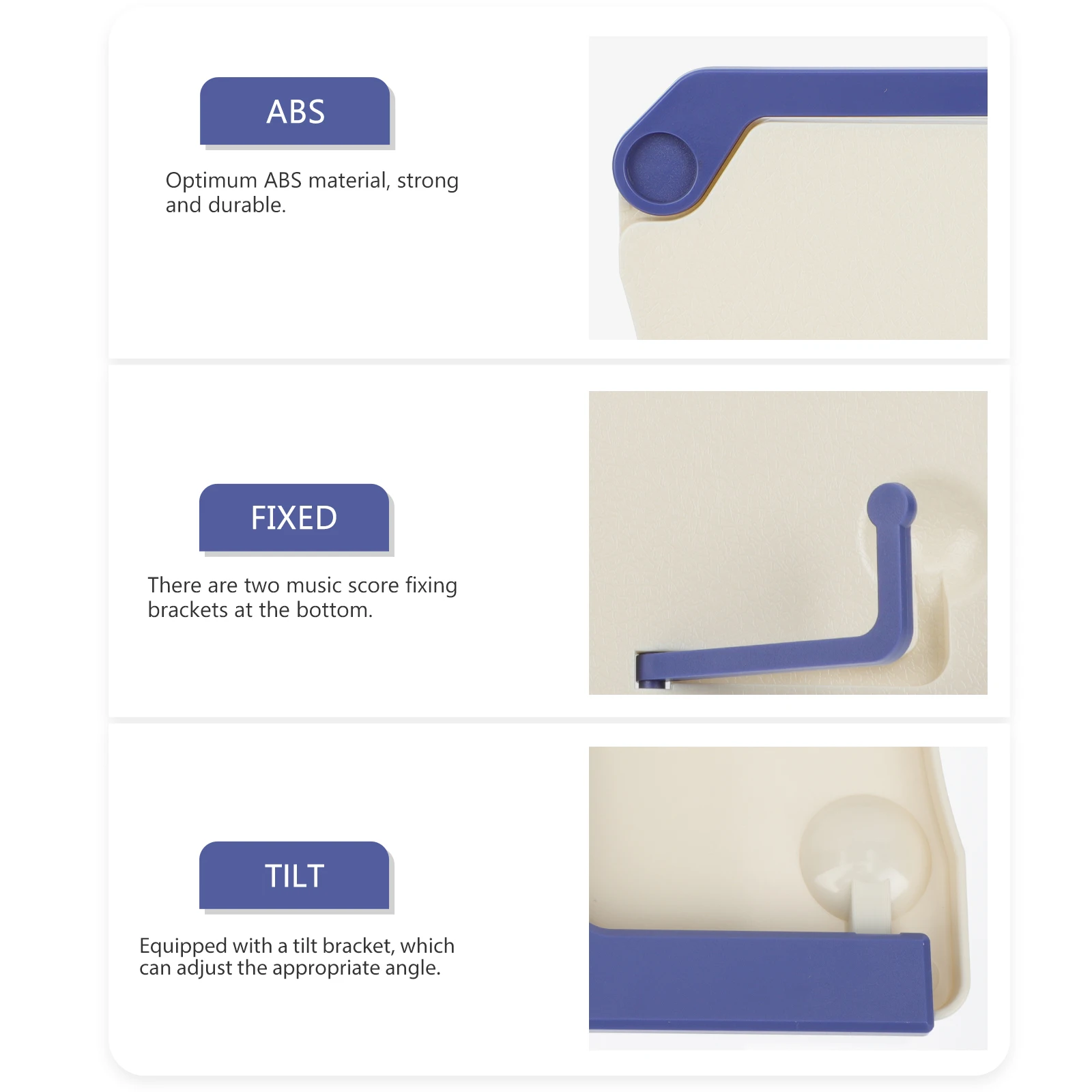 

Space-saving Music Stand Tabletop Score Reading Rack for Office Desktop Abs Page Holder