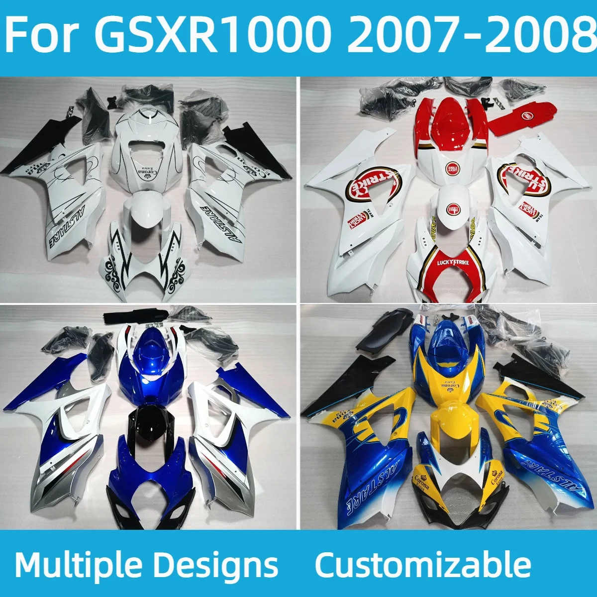 For GSXR1000 2007 2008 Aftermarket Parts Fairings GSXR 1000 07 08 Motorcycle Bodywork Fairing Kit Fit
