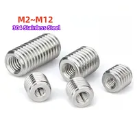 M2 M2.5 M3 M4 M5 M6 M8 M10 M12 304 Stainless Steel Inside Outside Thread Adapter Screw Nuts Insert Sleeve Converter Nut