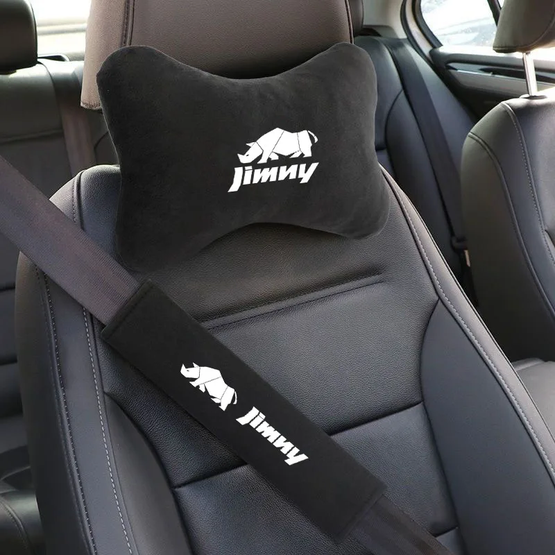 Car Seat Neck Pillow Headrest Seat Belt Protector Cover for Jimny JB74 JB64 JB43 JB53 JB32 JB33 Auto Accessories