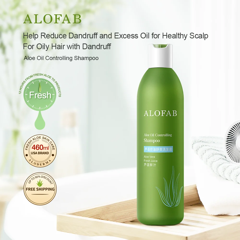 

ALOFAB Aloe Vera Oil Controlling and Refreshing Shampoo 460ml Oil Control Relaxing Shampoo for hair natural dye shampoo