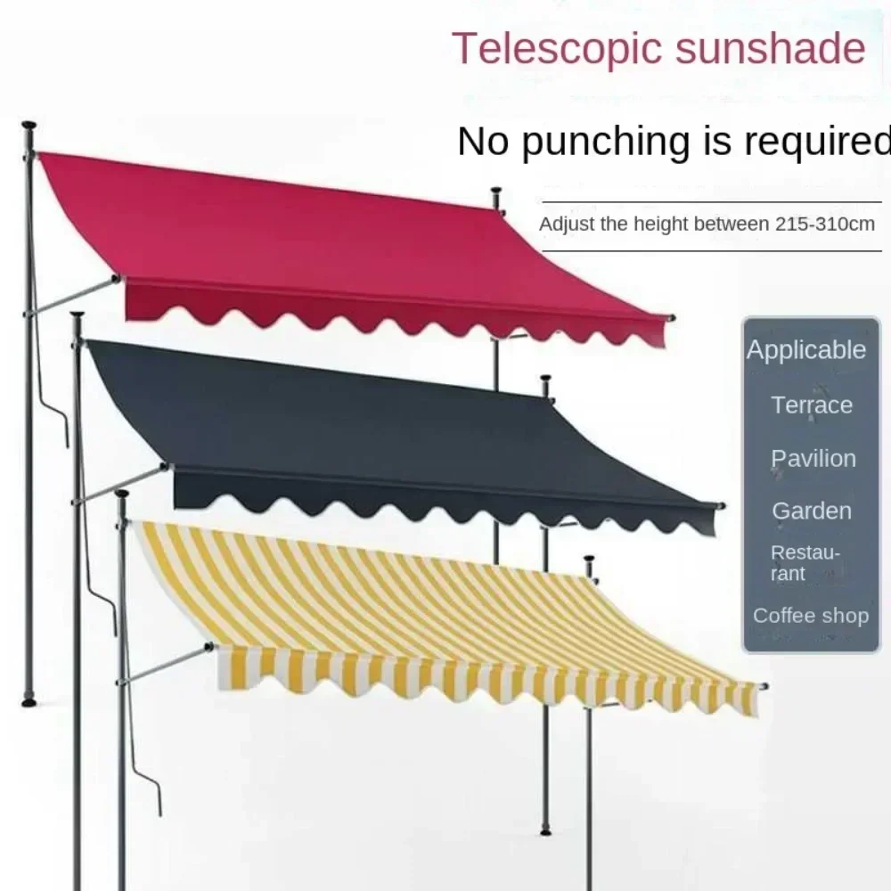 Awning No Need for Punching Folding Telescopic Canopy Outdoor Garden Balcony Roof Sunshade pergola