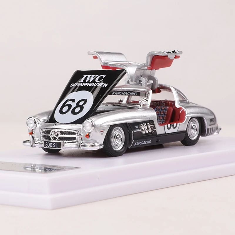 Diecast 1/64 Size Mercedes Benz 300SL Model Car Benz 1955 Classic Car Alloy Toys for Boys Collection Display Hobby Original Box