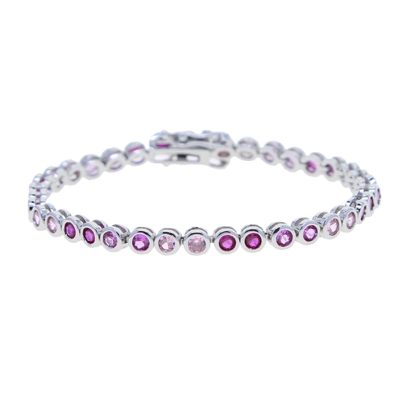 Verschiedene geformte geometrische Lünette Zirkonia 5A CZ Tenniskette Armband klassische Mode Damen Schmuck