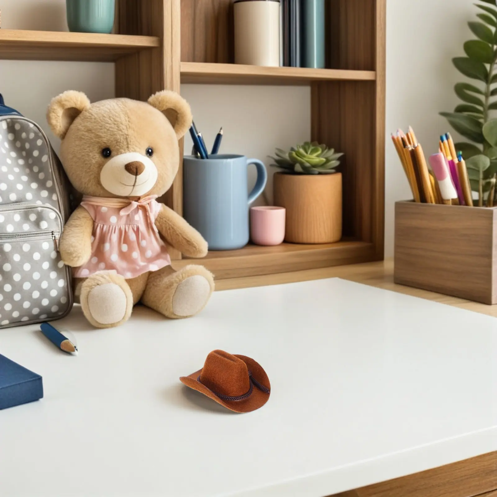 4 Peças Mini Chapéus de Cowboy Flocados Acessórios Ocidentais em Miniatura para Artesanato Decorações de Festa Lembrancinhas de Aniversário Toppers de Bolo