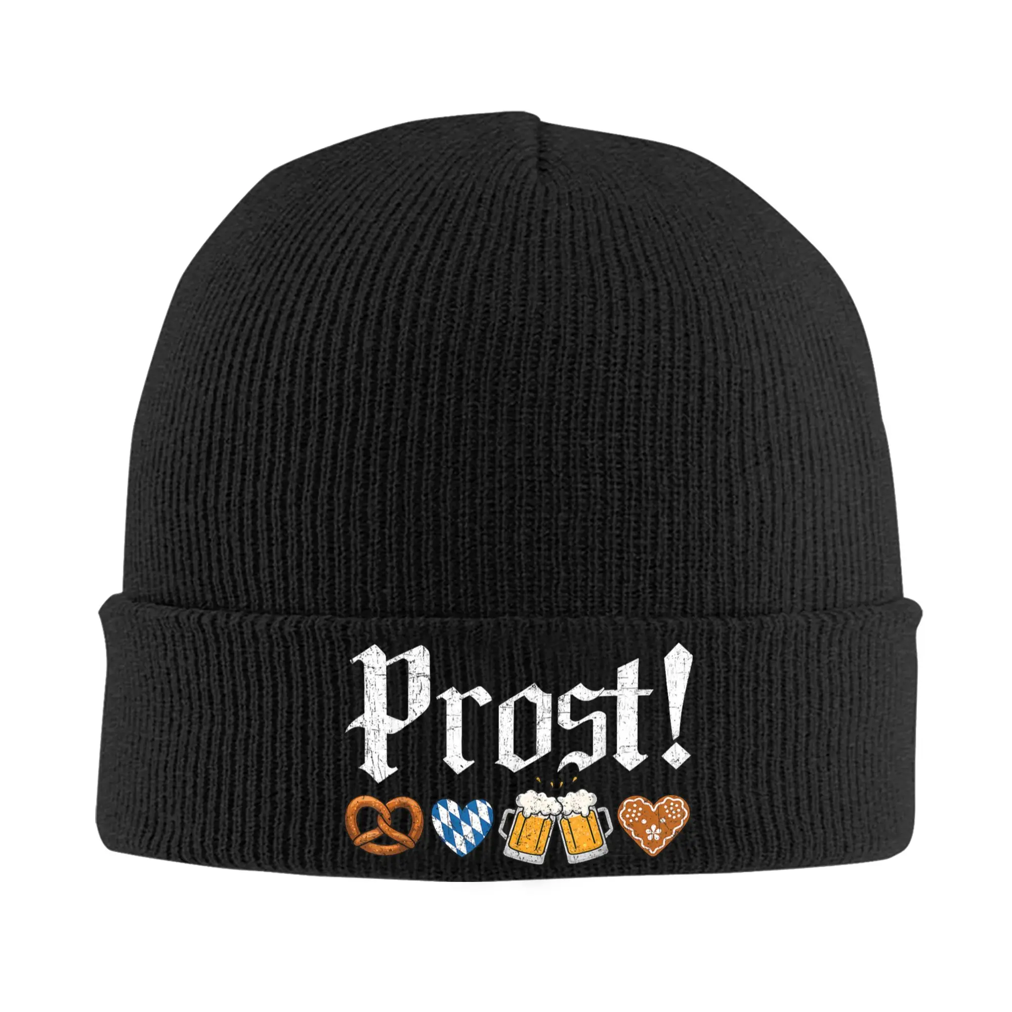 Oktoberfest Prost German Drinking Beer Knitted Caps Women's Men's Skullies Beanies Autumn Winter Hats Acrylic Octoberfest Warm
