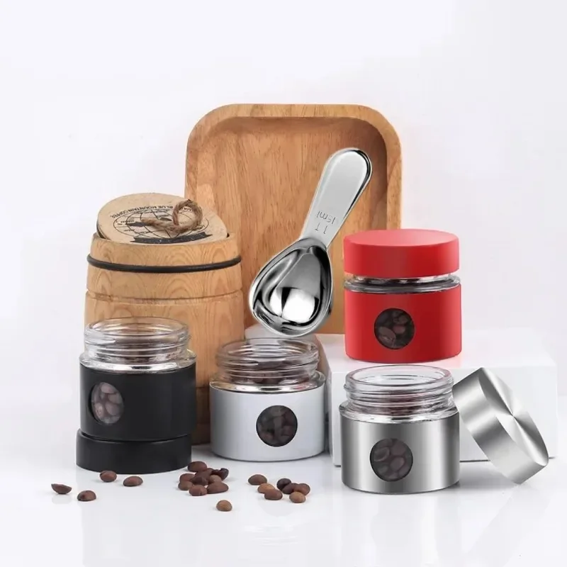 Coffee Storage Jar Sealed Cans Glass Mini Closed Container Hermetic Pots To Store Food Portable Mini Tea Jar Coffee Sealed Box