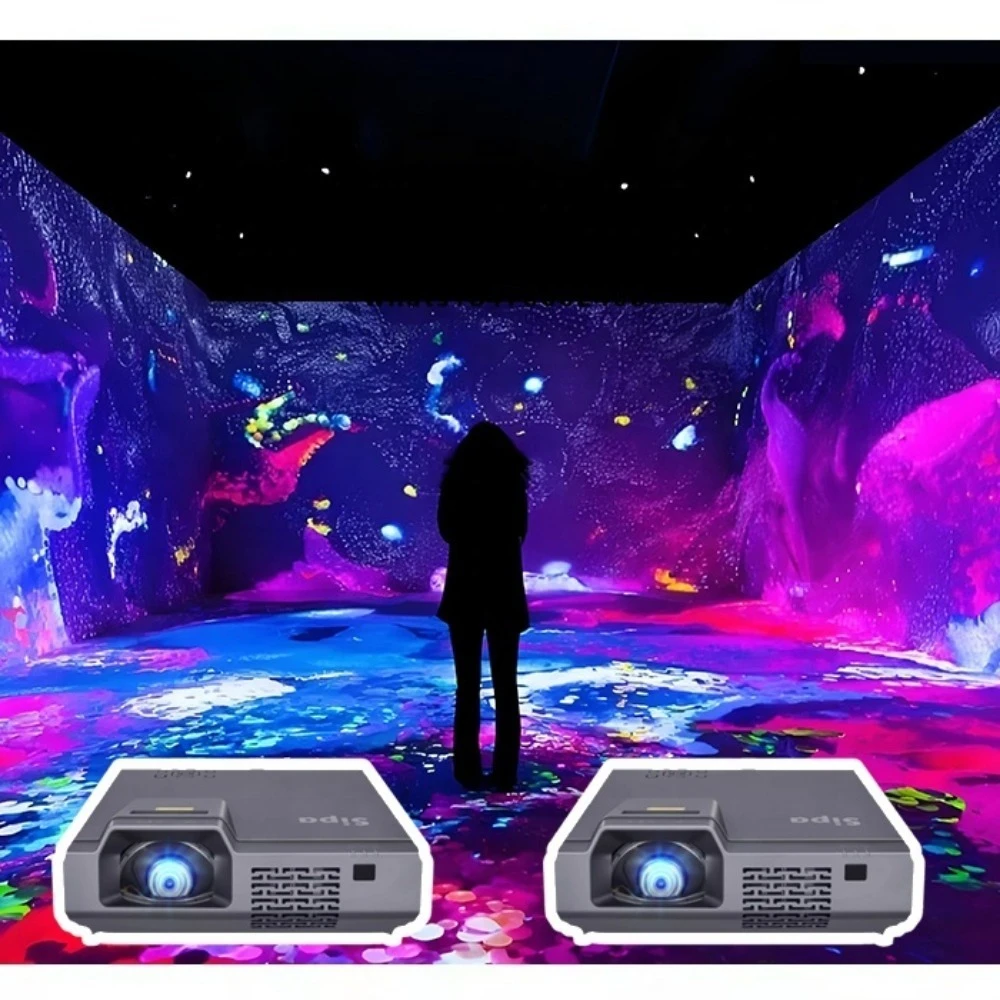 3D Immersive Experience Projection Room With Interactive Mapping System Hologram Projector for 360 Wall 5D Cave Display