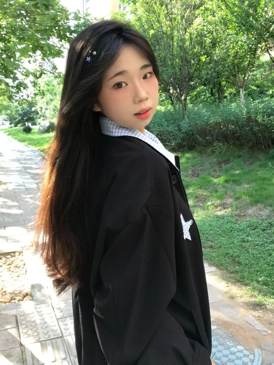 Women Casual Streetwear Coat Solid Zipper Slim Patchwork 2025 Autumn Japanese Kawaii Long Sleeve Short Jacket Turn-Down Neck