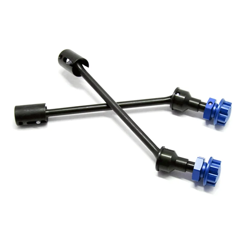 

MYMF-4Pcs 8996X Steel Extended Drive Shaft CVD With Splined Wheel Hex For 1/10 Traxxas MAXX Widemaxx RC Car Parts Blue