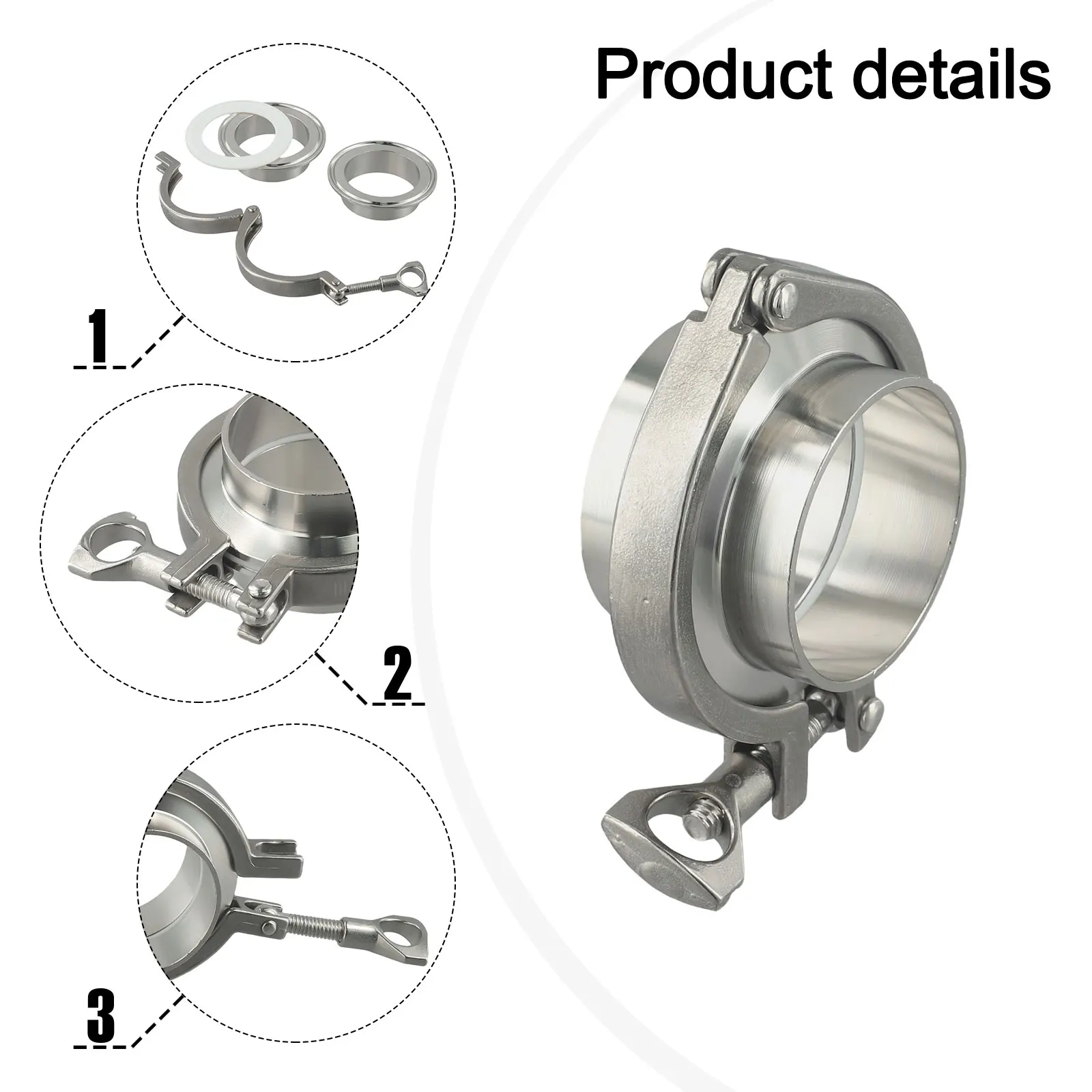 Adjustable Tri Clamp 3 Inch Tri Clamp For Brewing For Sanitary Connections 91mm Flange OD Convenient Cross-hole For Homebrew