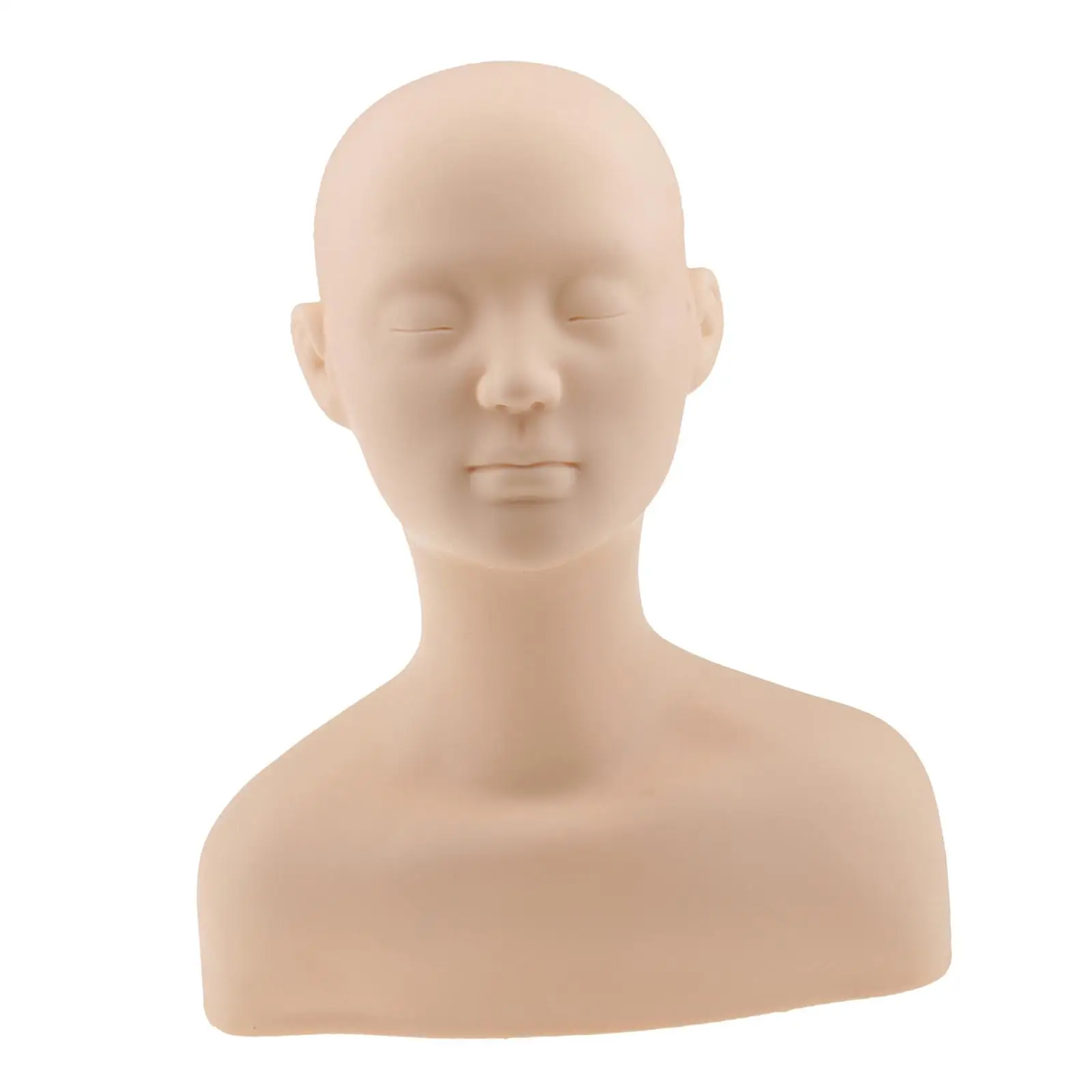 

Silicone Manikin Head with Shoulder Body Massage Training Extension Make Up Practice Model