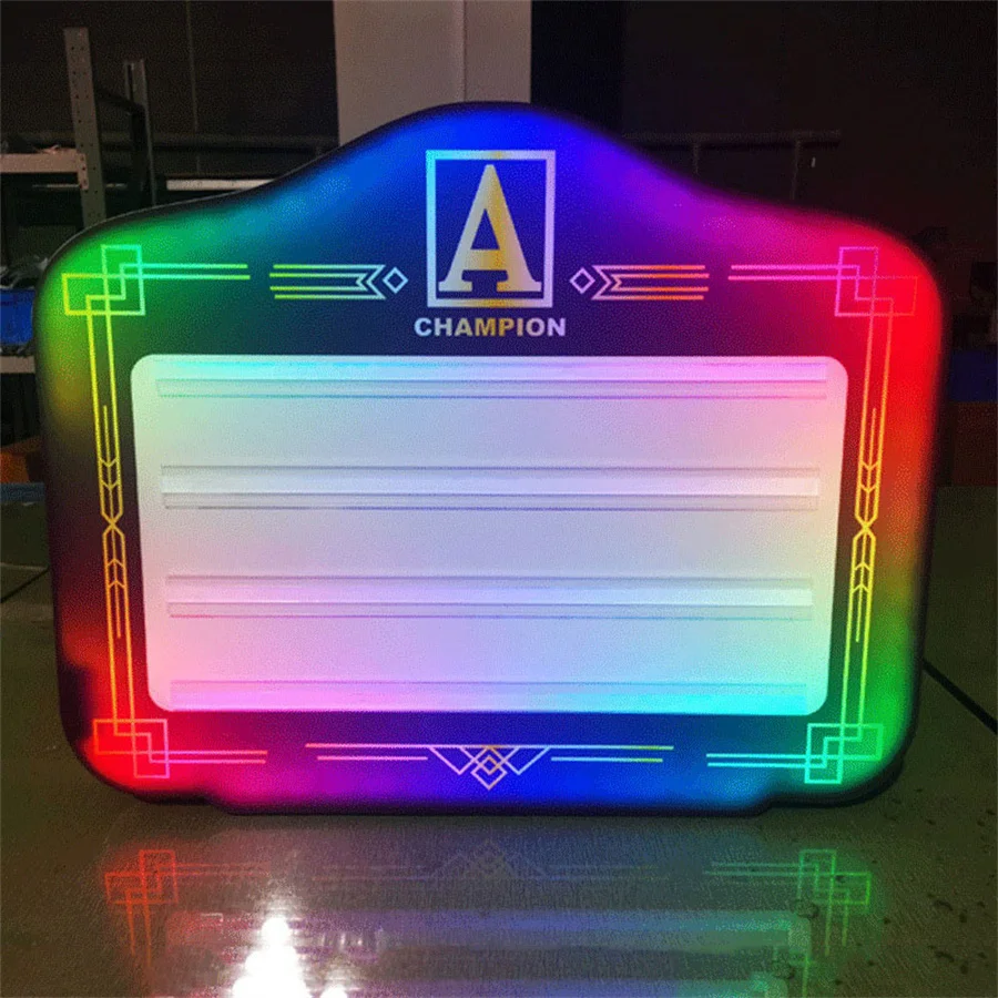 

Custom Logo Vip Board Letter Message Glorifier Club Sign Service Plastic Nightclub LED Bottle Presenter For Night Club Decor