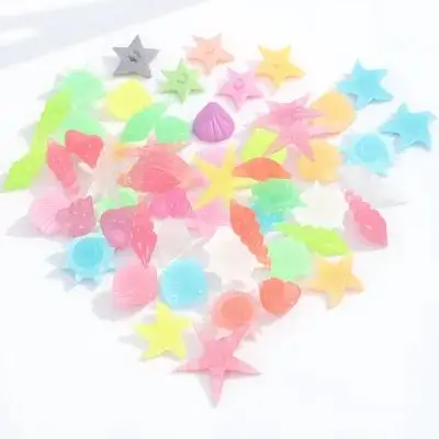 

50 Pcs Fluorescence Luminous Stones Gravel Natural Resin Fish Tank Decorations Aquarium