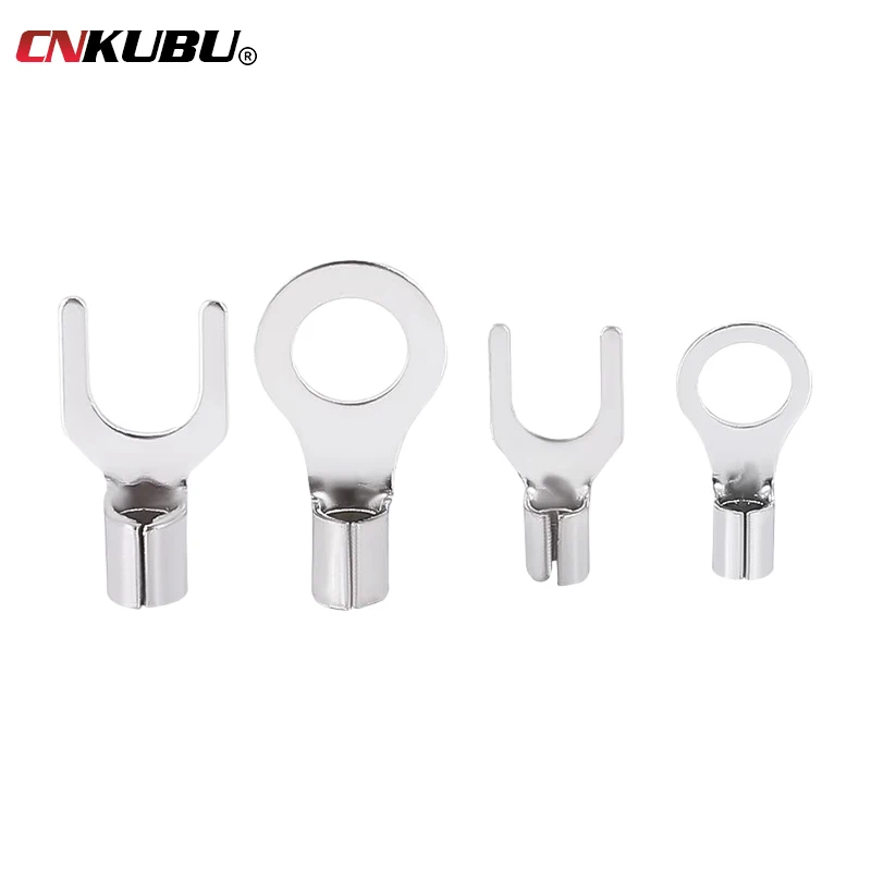 100PCS OTUT Terminal Wire Connector 0.5-4mm Square Terminal Cold Pressed Bare Crimp Terminal Electrical Connector