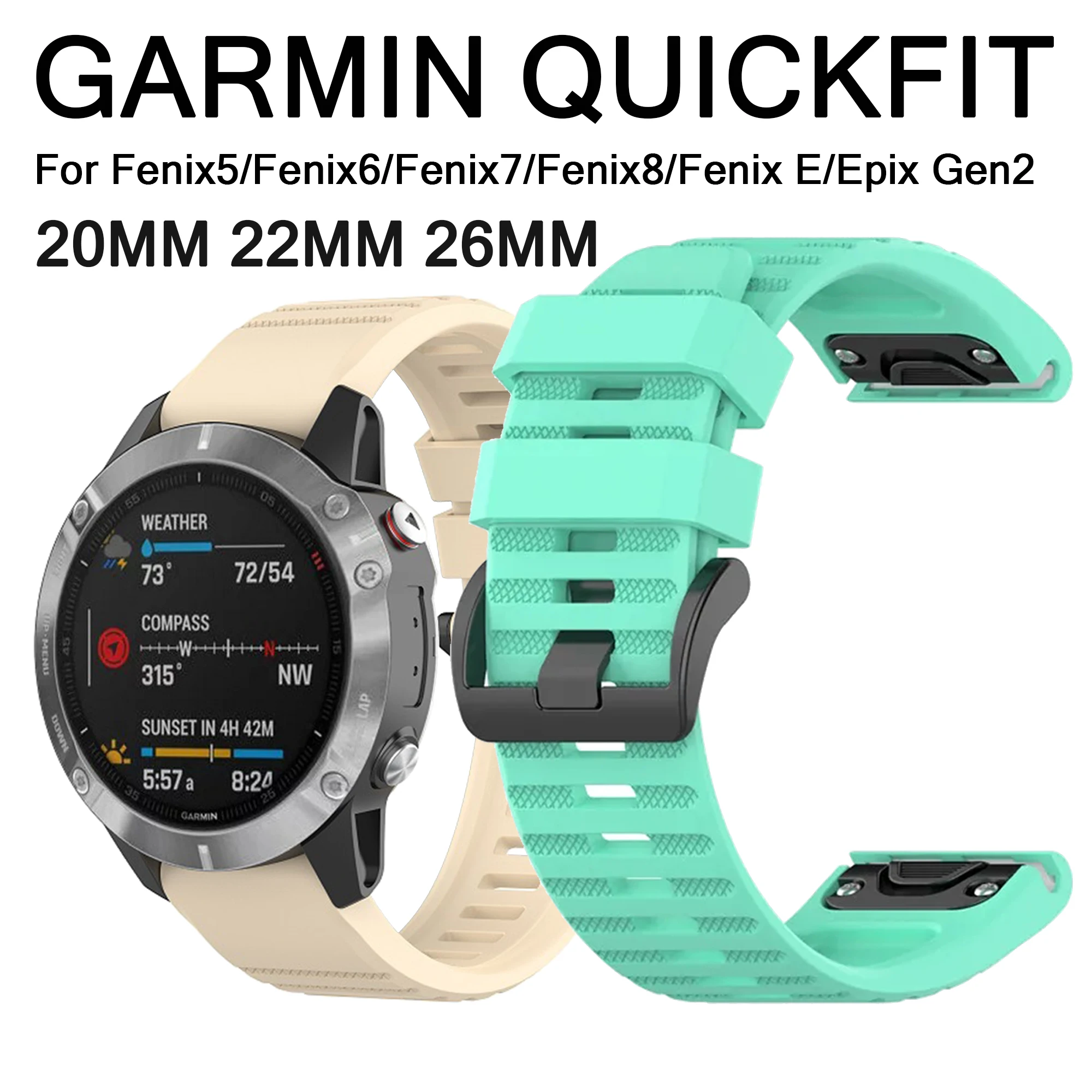 yZ[z26mm 22mm 20mm Garmin QuickFitXgbv Garmin Fenix 6X 6 Pro 7X 7 7S 8 E 47mm 51mm VRXgoh Fenix Epix Pro 5S 5 uXbgΉ
