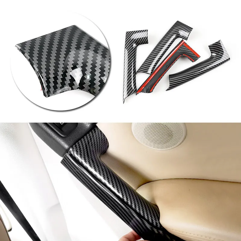 

4pcs Car Interior Door Armrest Handle Cover For VW Golf 6 VI MK6 2010 2011 2012 2013 ABS Carbon Fiber Texture Trim Accessories