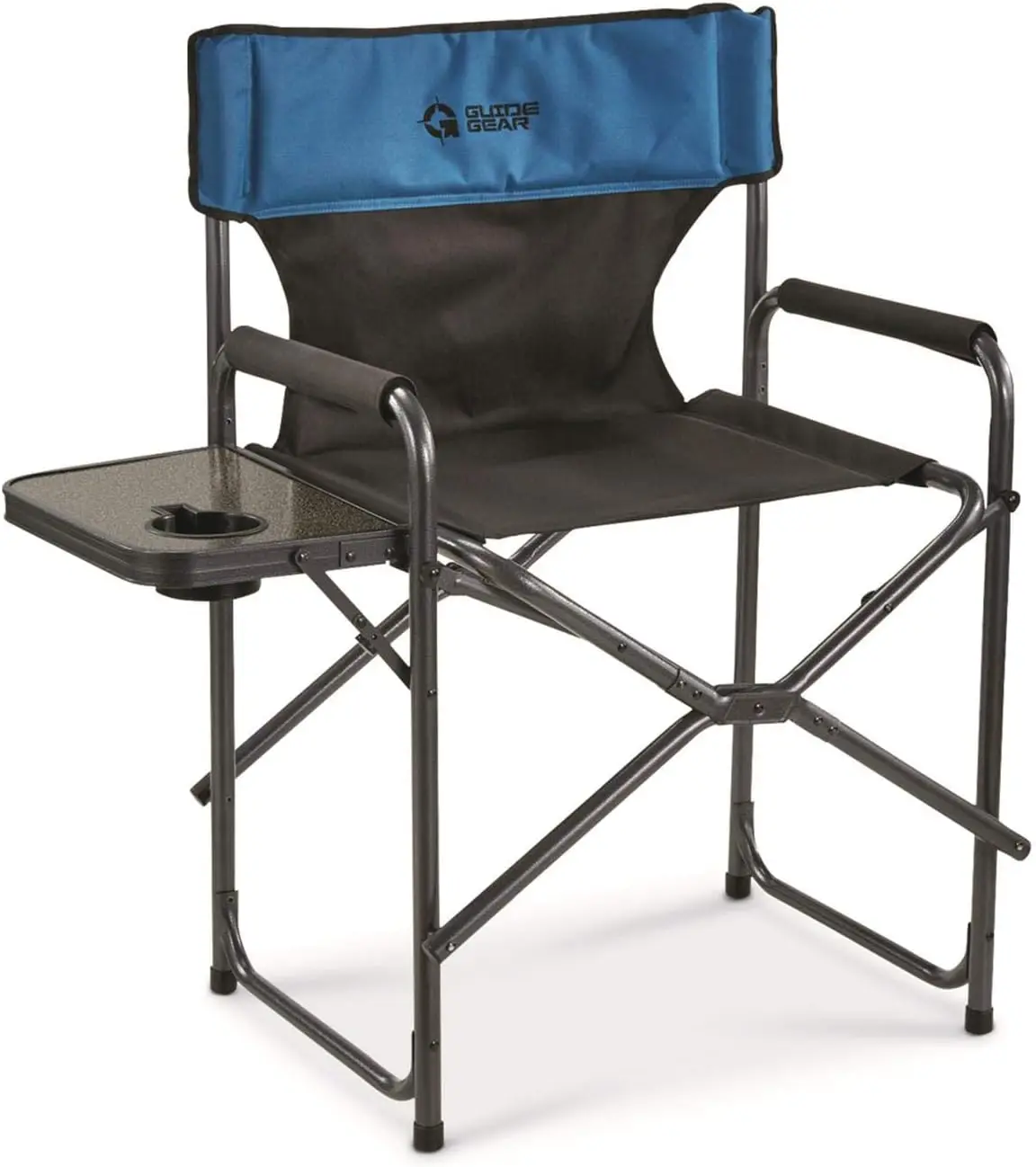 Oversized Tall Director’s Camp Chair, Portable, Folding, 500-lb. Capacity Blue/Black