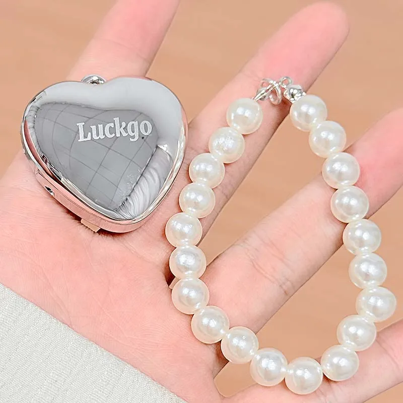 Mini Heart Shape Water Matte Mist Lip Llaze Mirror Lip Gloss, Pearl Pendant Lipstick Hydrating Moisturizing, Long Lasting