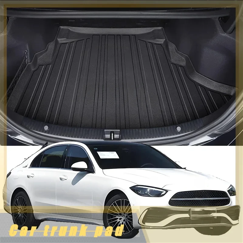 Auto Rear Boot Cargo Liner Tray Trunk Mat Carpet for Benz C C180L C200L C260L Cushion Pad Carpet Pad Anti-dirty Anti-water TPE