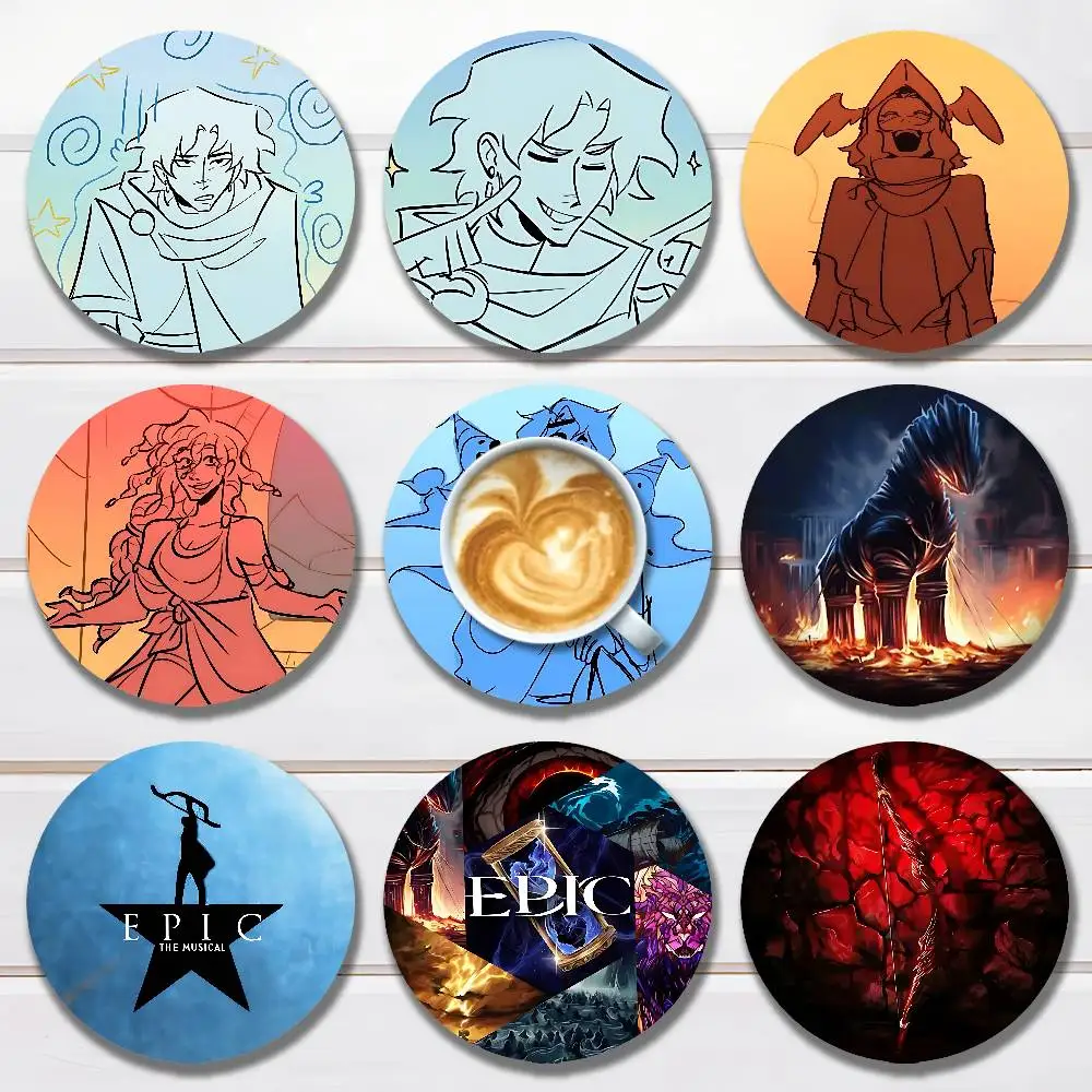 

E-Epic the Musical Wooden Coasters 10cm Round Cosplay Fans Collect Friends Gifts