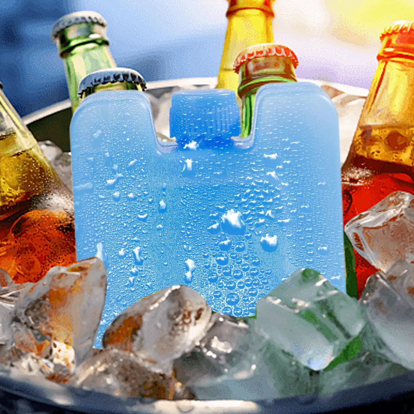 Reusable Ice Box Ice Crystal Box Refrigeration Keep Fresh Picnic Cooler Box Durable Air Conditioning Fan Ice Crystal Box