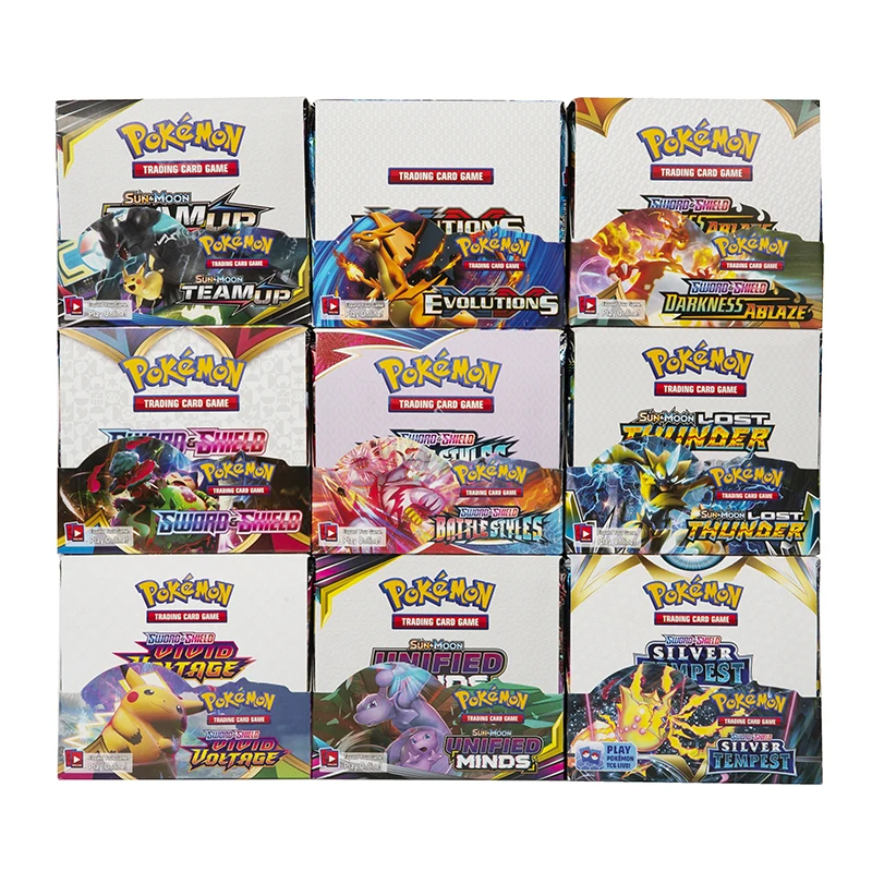 324 Pcs/Set Pokemon paper Card Evolutions Additional Game Cards Trading Play Toys Battle Styles Darkness Ablaze Children Gifts