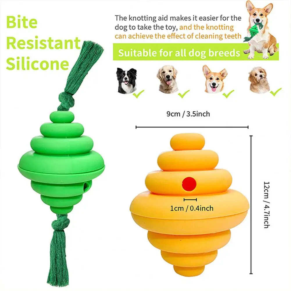 Food Grade Silicone Dog Toy Teeth Grinding Dog Toy Multi-functional Dog Toy Honeycomb Shape Teeth Food Dispensing for Outdoor