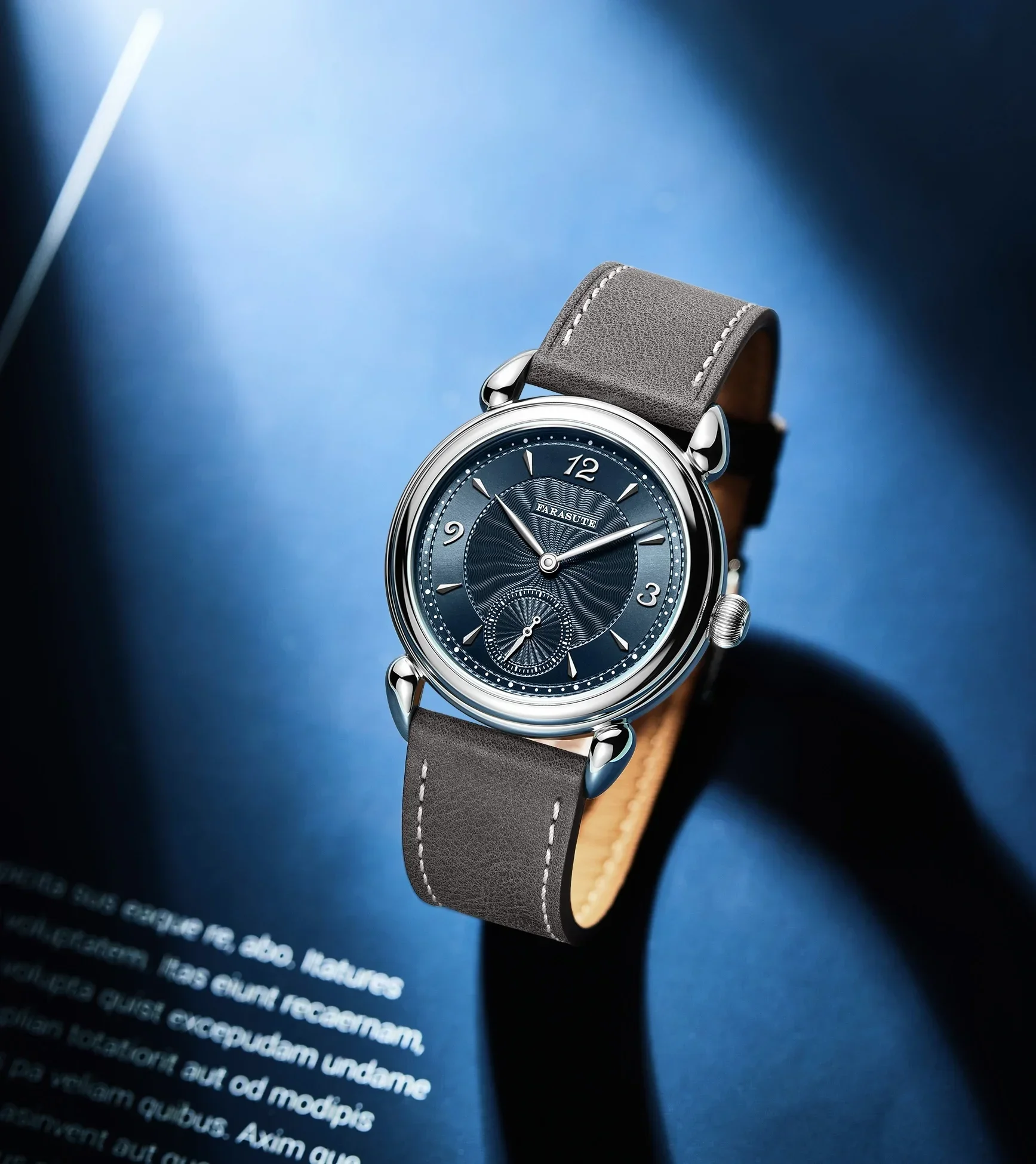 FARASUTE 37 мм Роскошные мужские часы в стиле ретро, швейцарский механизм SW261, ультратонкие мужские часы из нержавеющей стали с сапфировым стеклом Relogio 2312