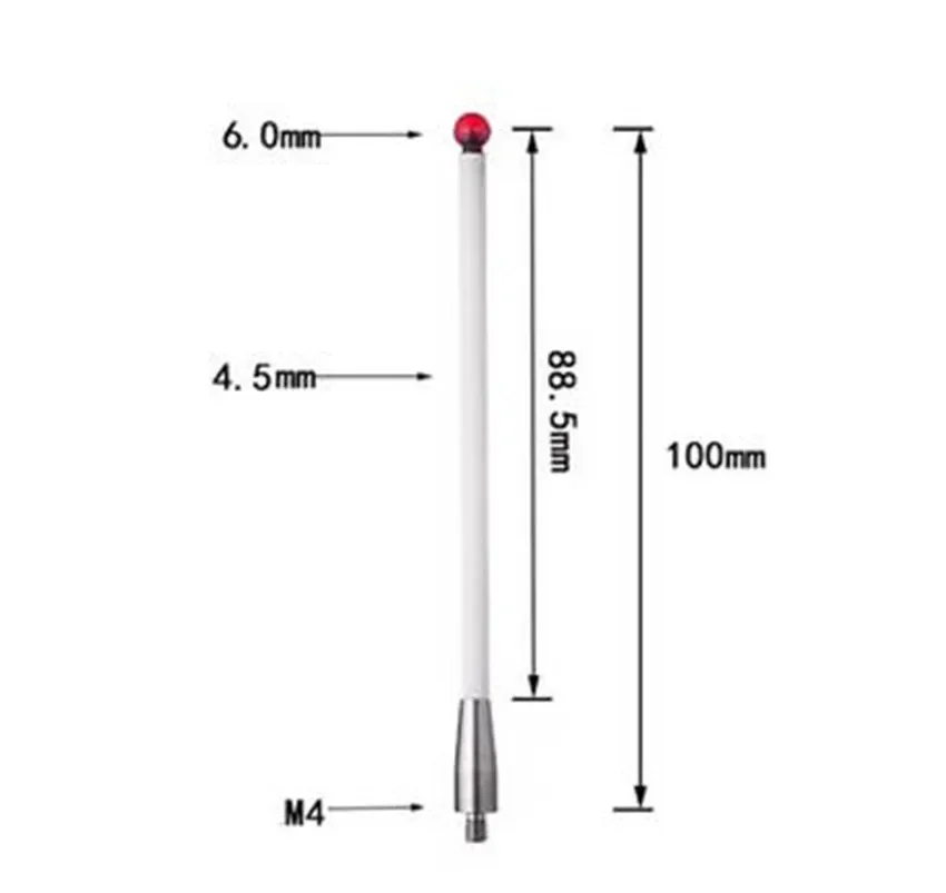 1PC CNC CMM M4 Probe Tip 6.0mm Ruby Ball 3D Tester Sensing Tip 100mm 3D Taster A-5000-3712