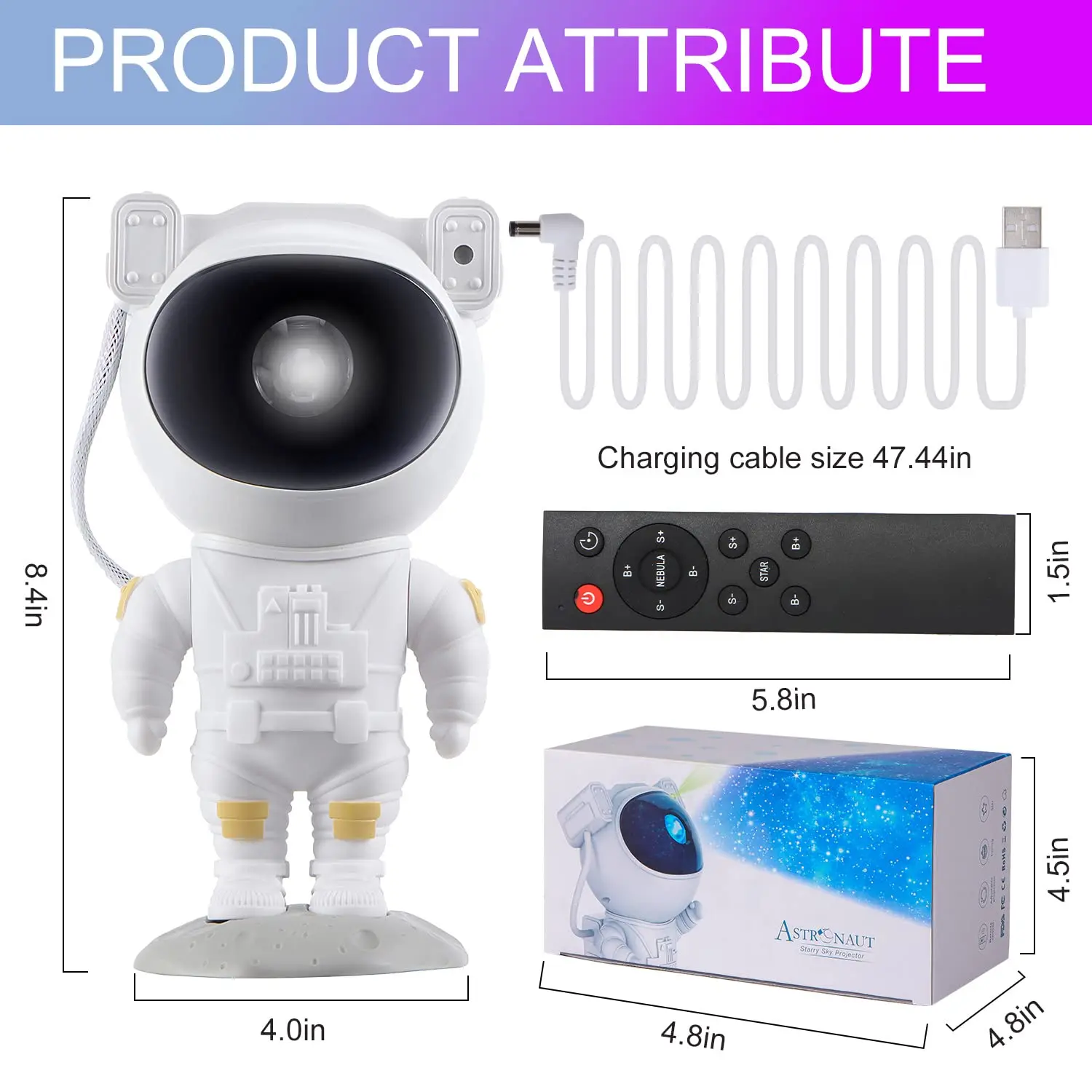 Projector Galaxy Star Starry Sky Night Light Astronaut Lamp Home Room Decor Decoration Bedroom Decorative Luminaires Gift