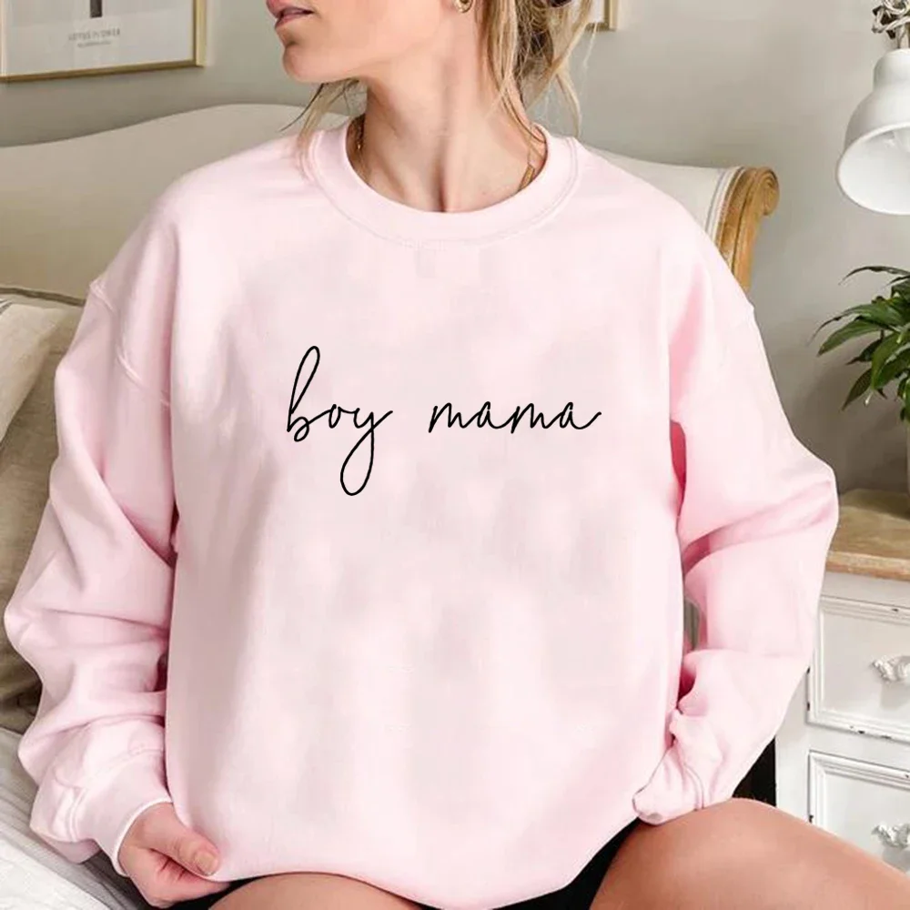 Boy Mama Sweatshirt Mothers Day Gift Boy Mom Hoodie Women Hoodies Long Sleeve Crewneck Sweatshirts Female Casual Pullovers Tops