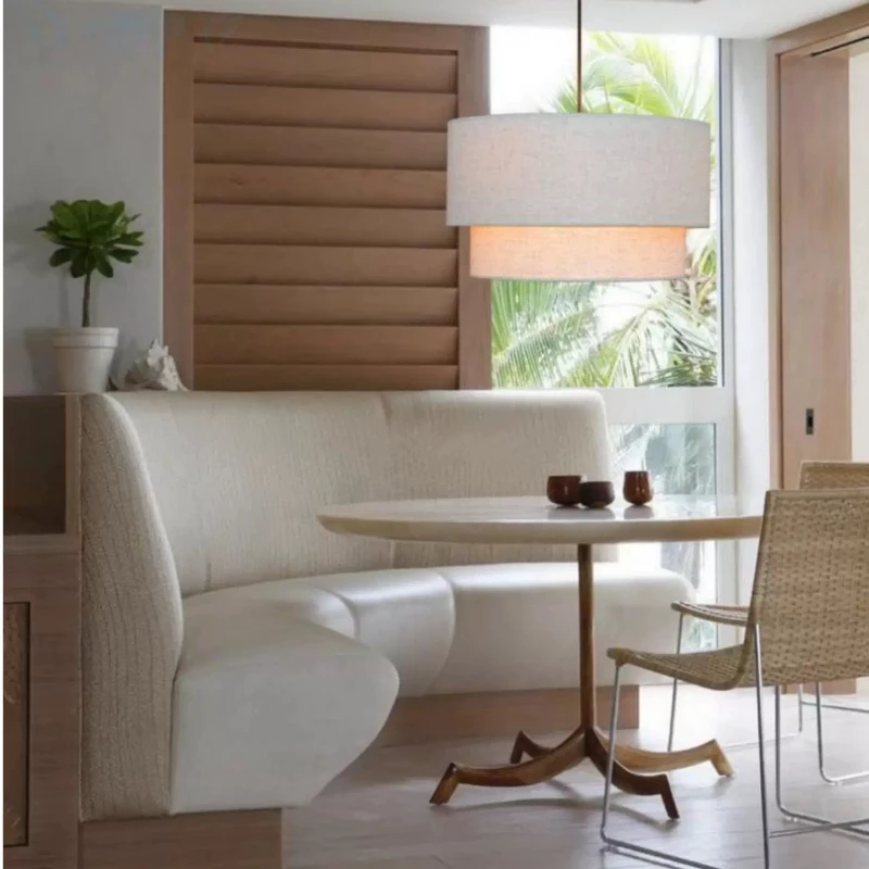 Nordic American Style Modern Simple Double Layer Creative Linen Chandelier for Dining, Living, Bedroom, Study Room