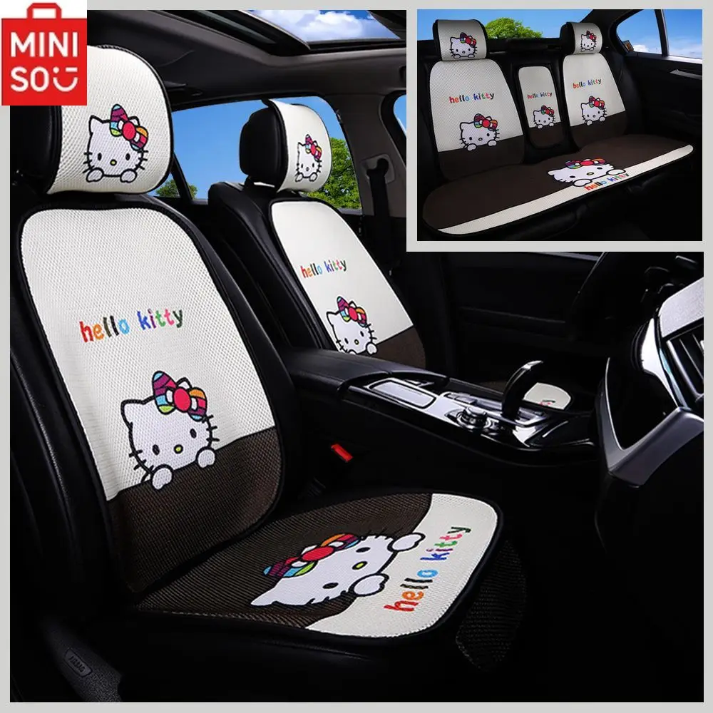 Sanrio HelloKitty Car Seat Cushion Set Cartoon Cinnamon Dog Disney Mickey Daisy Ladies Children Cute Car Interior Decoration