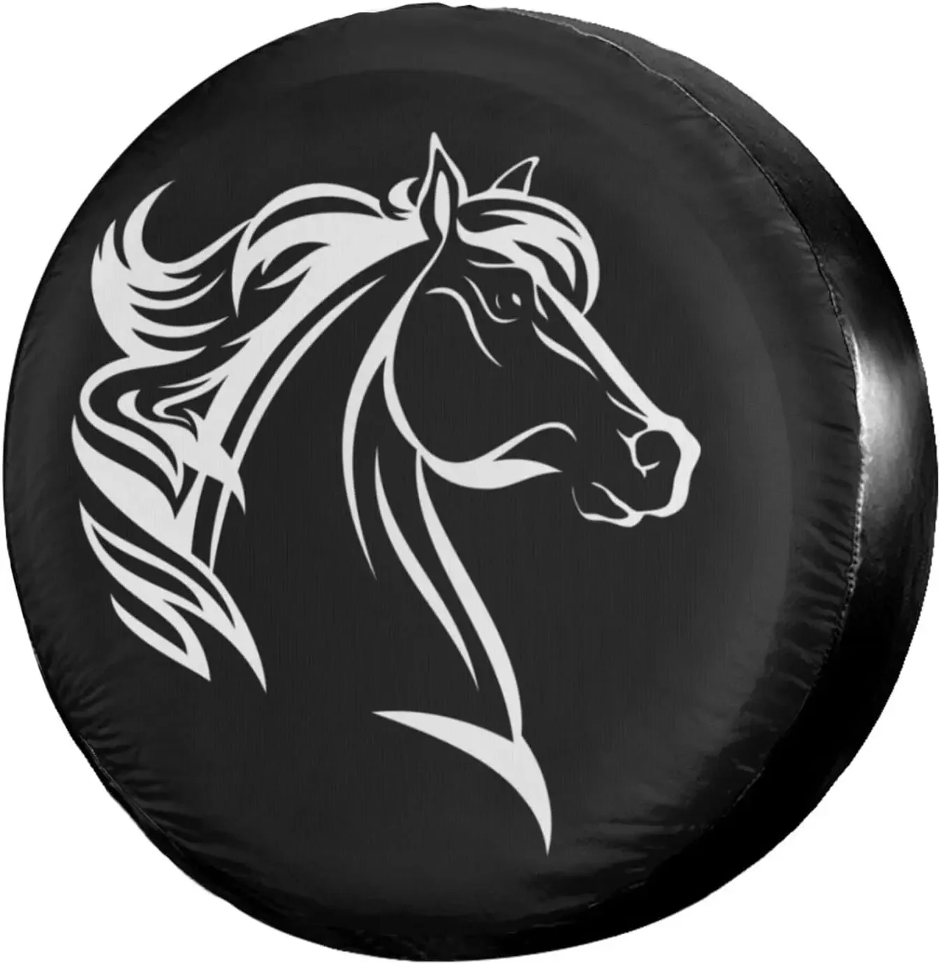 Horse Head Spare Tire Cover Dust-Proof Wheel Tire Cover Fit Trailer RV  SUV and Many Vehicle  Truck Camper Travel Trailer