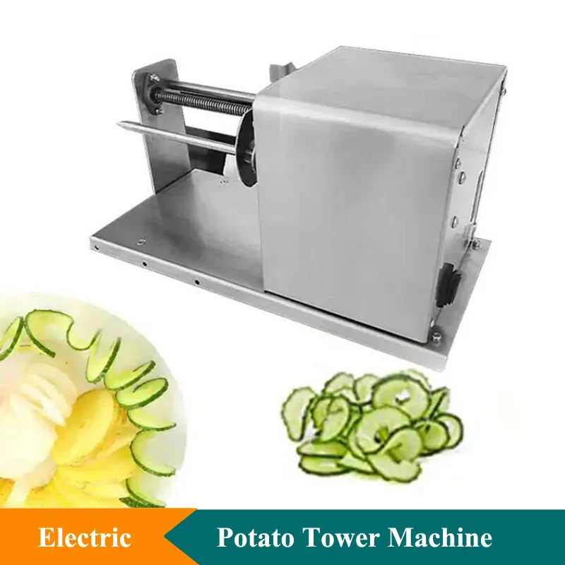 

Electric Automatic Potato Tower Machine Stainless Steel Twisted Potato Chips Slicer Machine Potato Slicing Equipment Machine