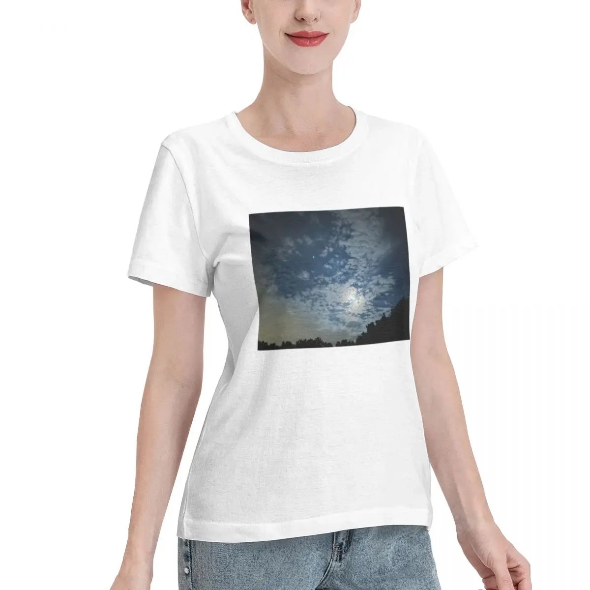 Wardrobe Essential Cloudy Night Women's T-shirt Sporty Breathable Cotton Tee