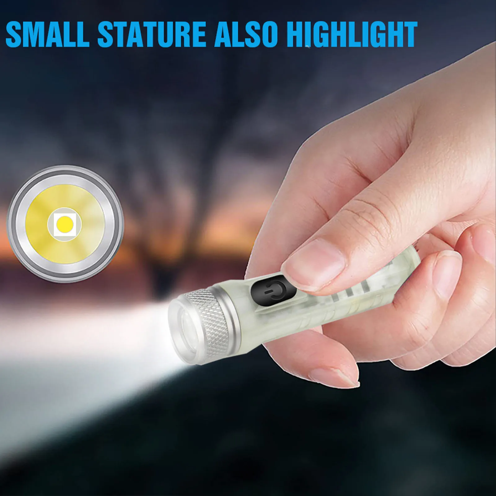 Móc Khóa Đèn Pin LED Mini Móc Khóa Đèn Pin Nam Châm Cầm Tay Bút Ánh Sáng Cao Lumens Cho Cắm Trại Ngoài Trời Di Động Bỏ Túi