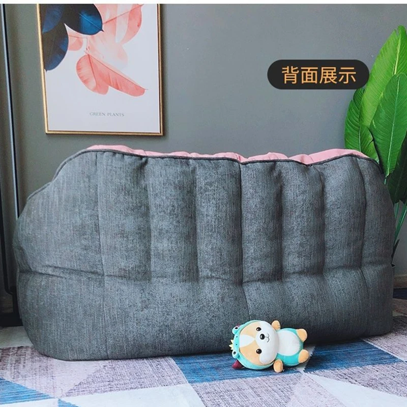 INS Giant Bean Bag Sofa Chair Cotton Balcony Linen Couch Recliner Floor Seat Tatami Bedroom Corner Comfy Small Lazy Sofa