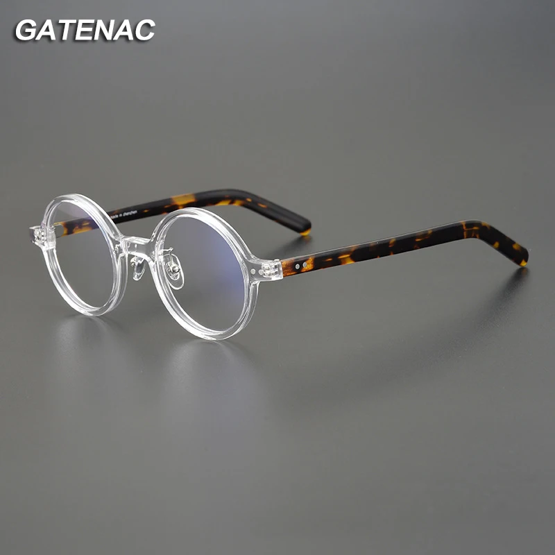 

Vintage Acetate Glasses Frame Men Round Prescription Myopia Eyeglasses Frame Women Retro Luxury Brand Designer Optical Eyewear