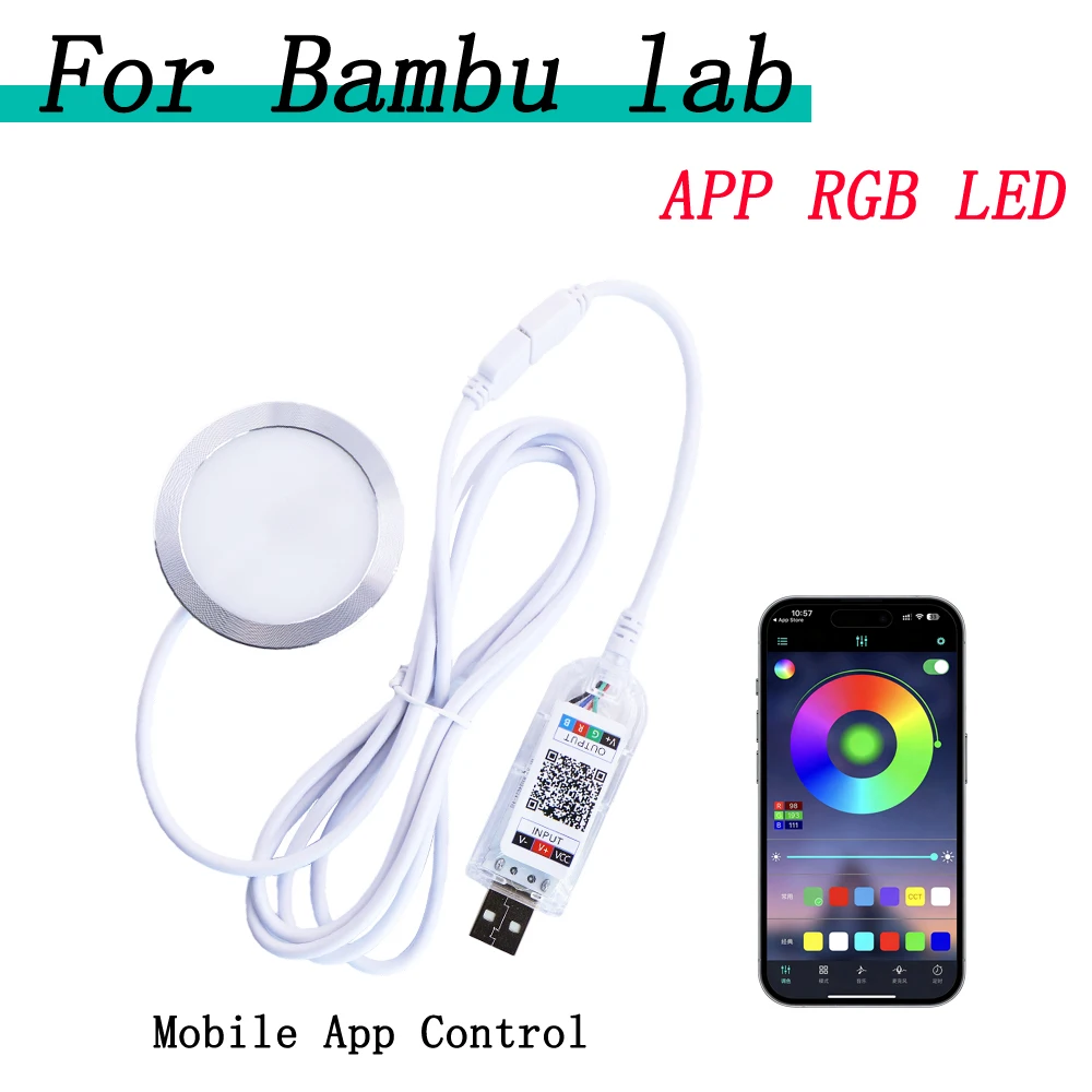 

For Bambu Lab Adjustable Light Kit 001 for Bambulab Light Kit 001 app Bluetooth control Led Light Parts Diy Model 3d accessorie