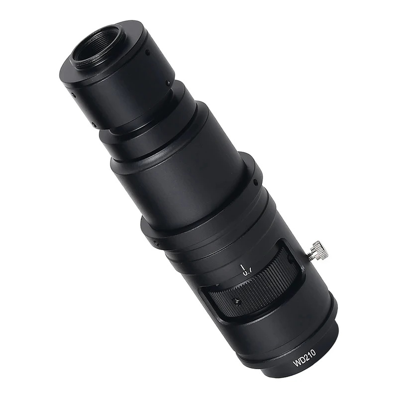 Objectif zoom C-Mount à grossissement 0,7X-5X, lentille de microscope monoculaire Paocal 180X 120X