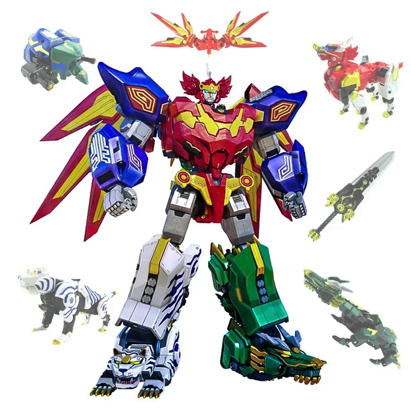 Transformation 5 in1 Assembly Dinozords Powerful Ranger Robot Action Figures Children Toys Birthday Gifts Megazords