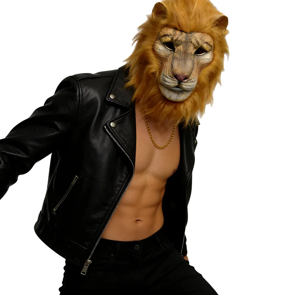 Masque Lion Blanc en Latex – photo 2