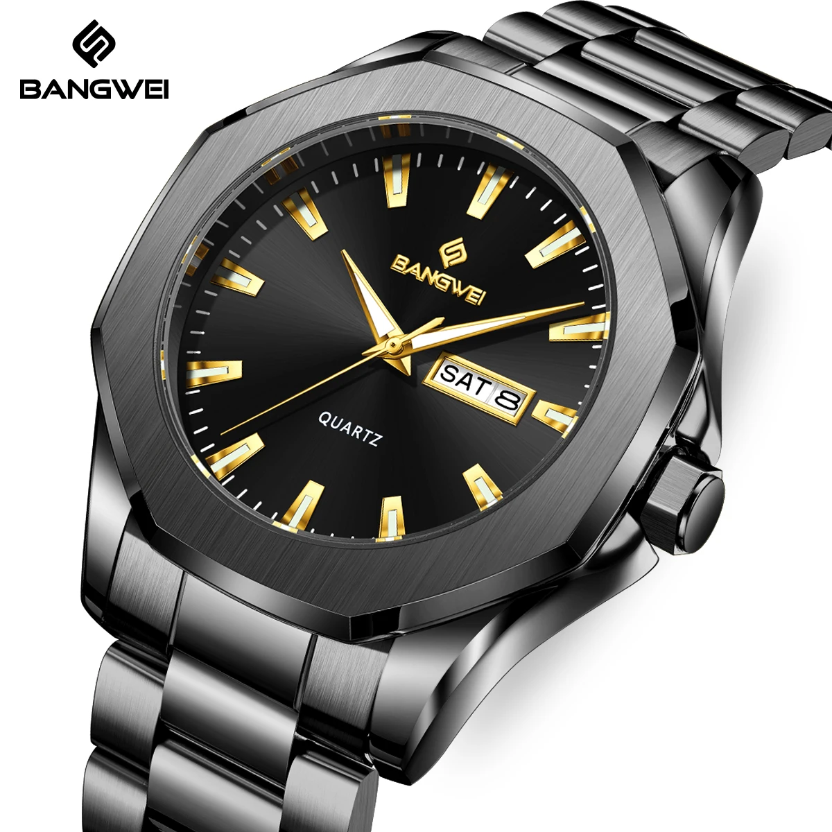 BANGWEI 2026 Einfache Herrenuhr Quarz-Armbanduhr Top-Marke Luxusuhren Wasserdichte Leuchtende Datums-Militäruhren für Männer