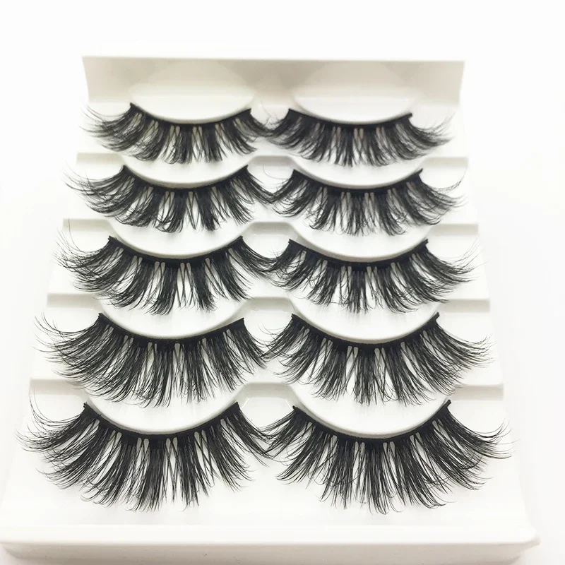 5 คู่ 3d mink ขนตาปลอมธรรมชาติ Long Eye Lashes Wispy แต่งหน้าเครื่องมือขยายเซ็กซี่ mink eyelashes eye lashes cilios