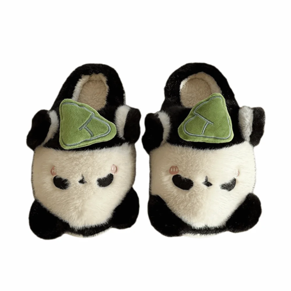 

Cute Creative Cartoon Animal Slippers Soft Thick Bottom Winter Plush Slides Durable Keep Warm Women's Slippers Household