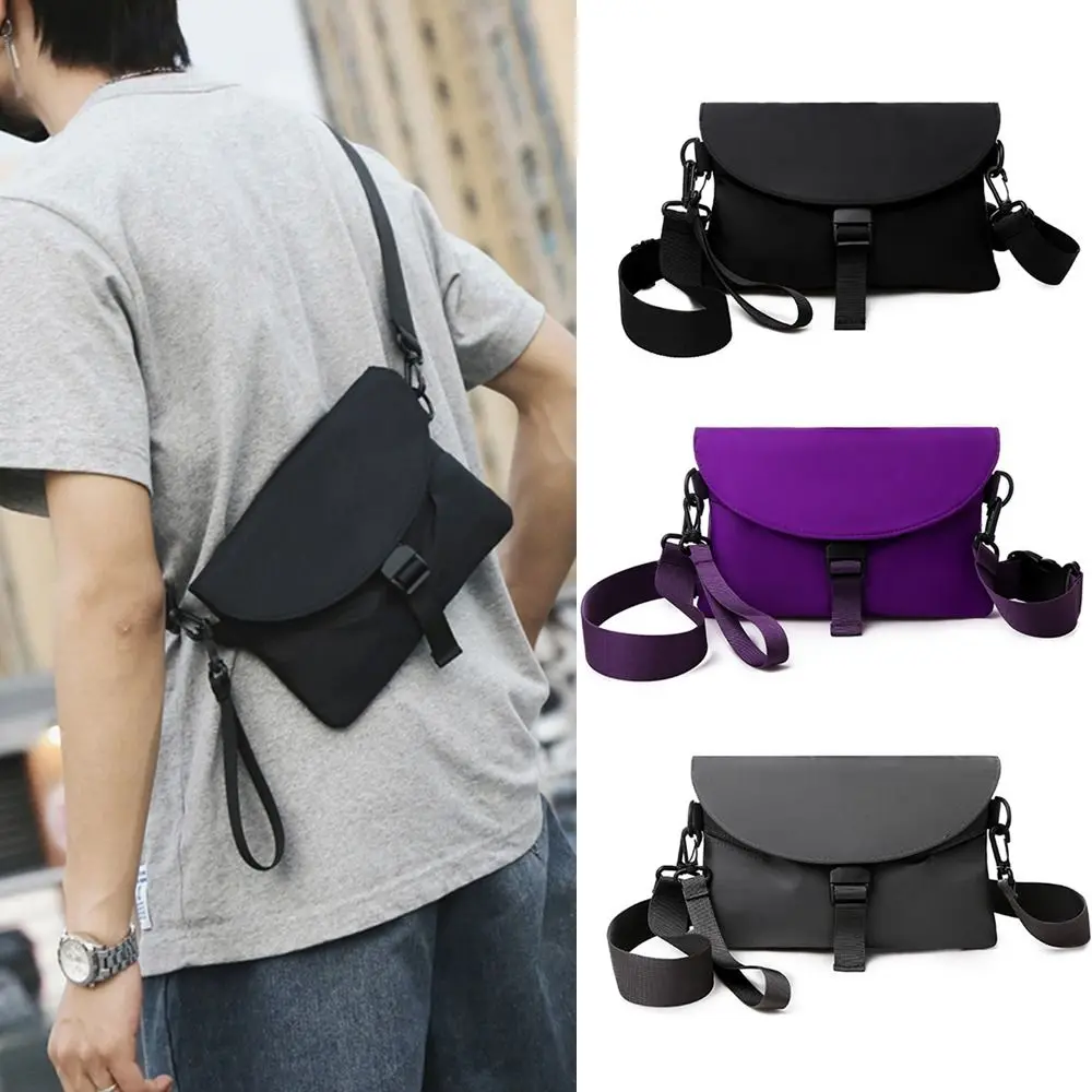 Men Nylon Chest Pack Cellphone Pouch Outdoor Sports Cross-body Bag Casual Running Cycling Sling Bag