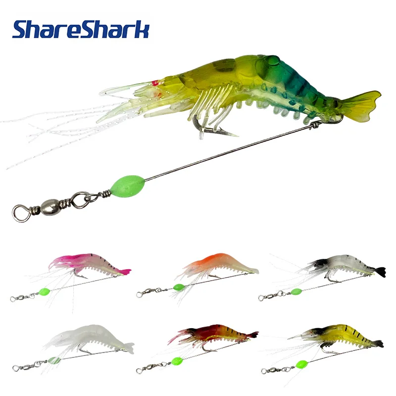 ShareShark 3er/7er-Pack Garnelen-Sofle-Köder, künstliche Angelköder, Isca Artificial, Angelzubehör